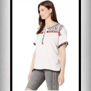 Johnny Was White and Red Women's Top